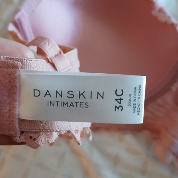Never Worn Danskin 34C Bra Pink Padded Pushup Sides NWOT - Picture 3 of 3